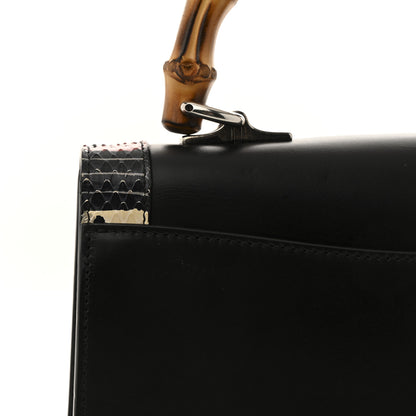 Gucci Calfskin Snakeskin Small Lilith Top Handle Bag Black 12 of 12