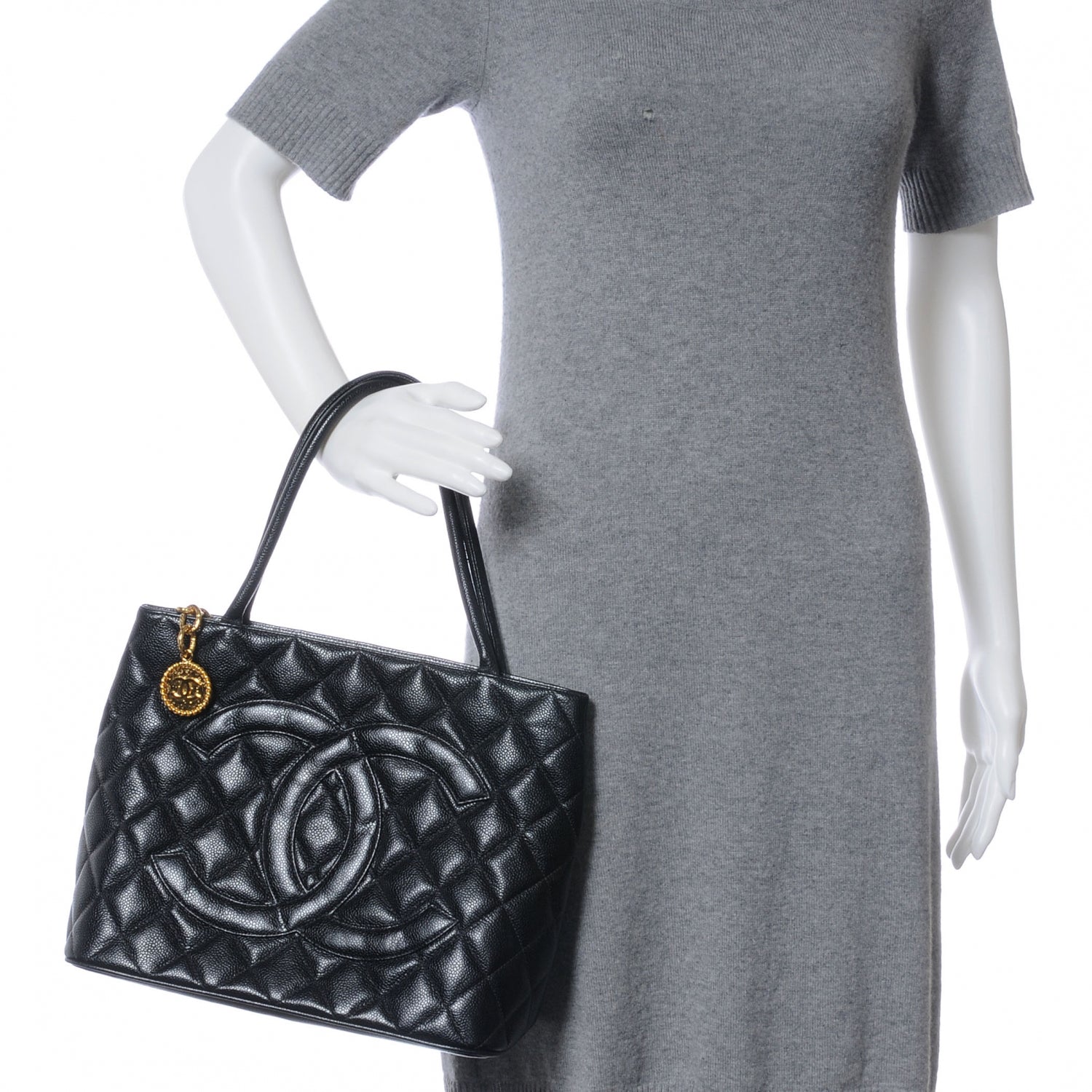 Chanel Caviar Medallion Tote Black 2 of 7