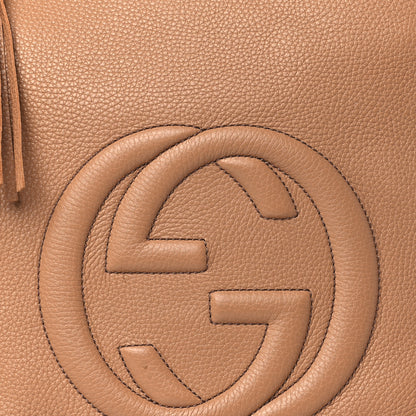 Gucci Pebbled Calfskin Large Soho Hobo Camelia 8 of 12