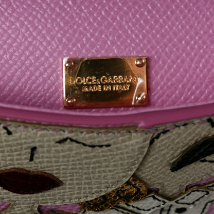 Dolce & Gabbana Dauphine Studded Medium DG Family Patch Miss Sicily Satchel Pink Rosa Chiaro 7 of 10