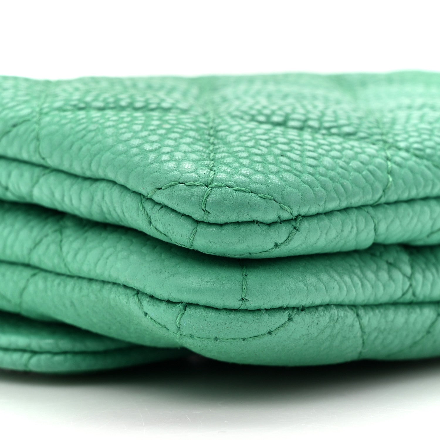 Chanel Iridescent Caviar Quilted Flap Zip Card Holder Green 10 of 13
