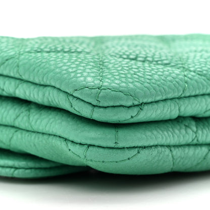 Chanel Iridescent Caviar Quilted Flap Zip Card Holder Green 10 of 13