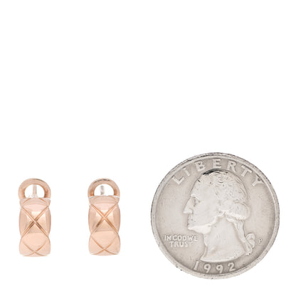Chanel 18K Beige Gold Coco Crush Hoop Earrings 2 of 5