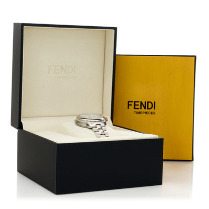 Fendi Stainless Steel Diamond Mother of Pearl Topaz Spinel 33mm Ishine Rotating Gem Quartz Watch 6 of 6