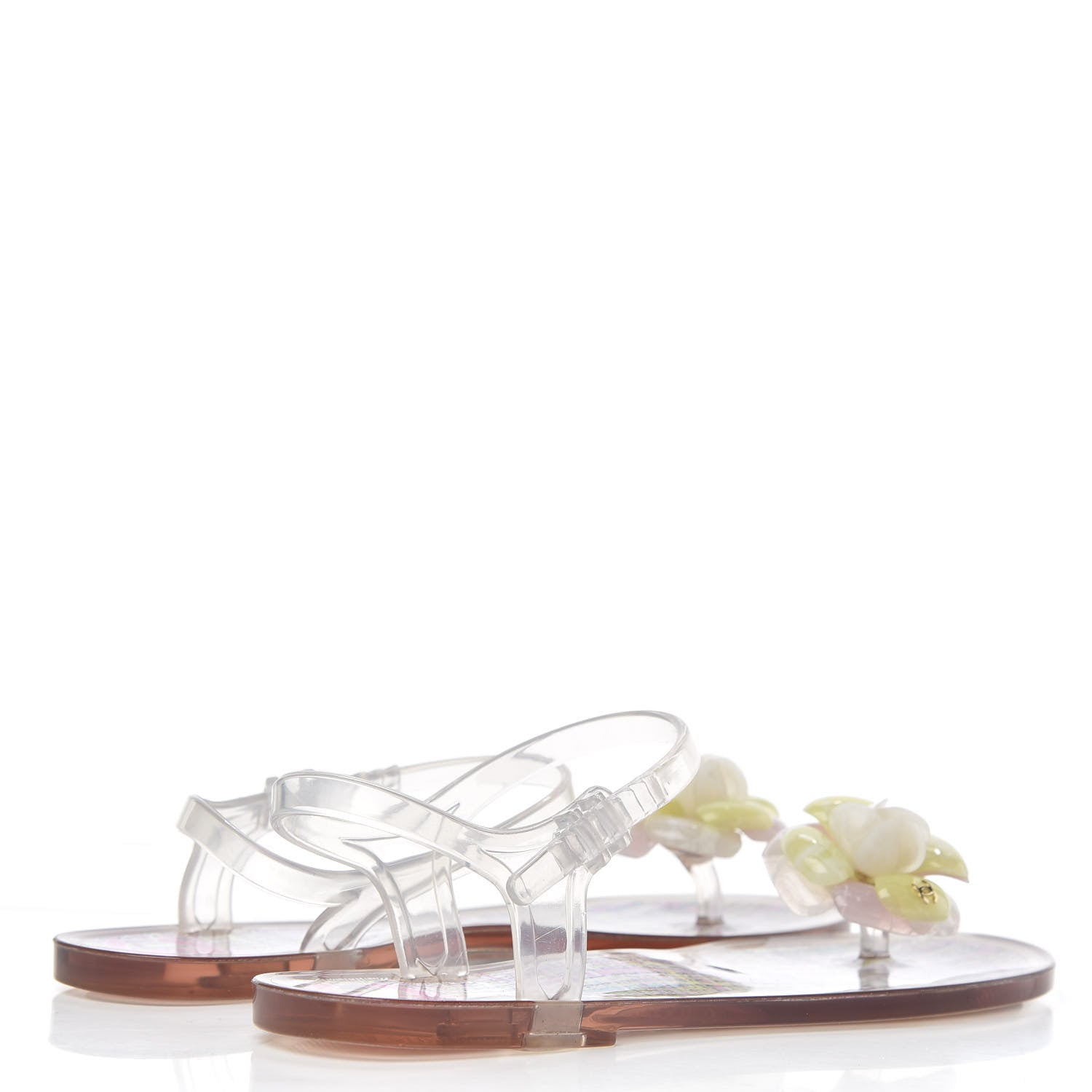 Chanel Jelly Camellia Thong Sandals 39 Light Pink Multicolor 4 of 8