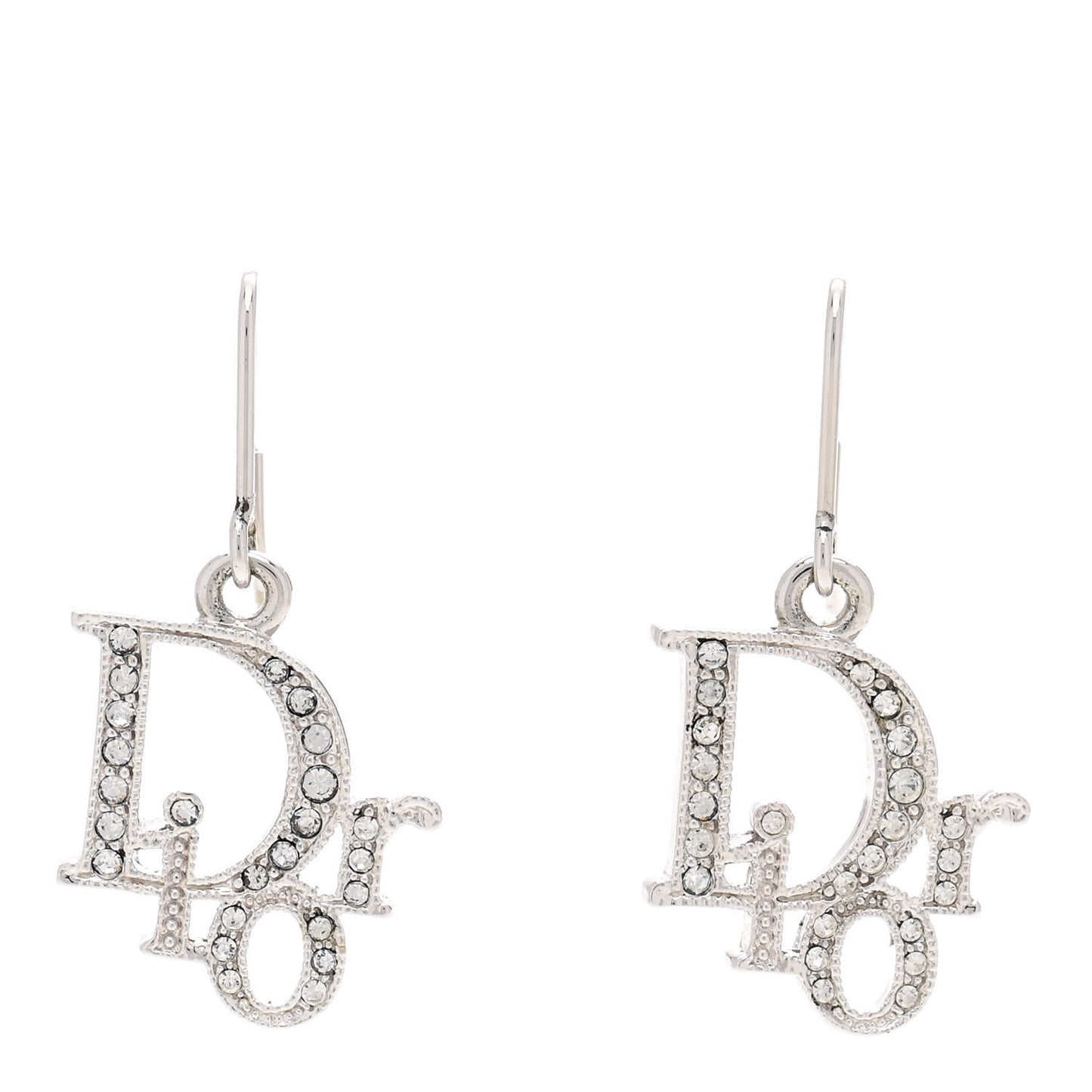 Crystal Logo Earrings Silver