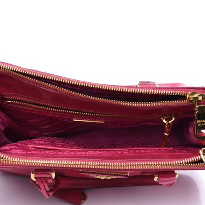 Prada Saffiano Vernice Mini Galleria Double Zip Tote Peonia 5 of 18