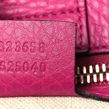 Gucci Pebbled Calfskin Large Bamboo Shopper Tote Bright Bougainvillea 7 of 10