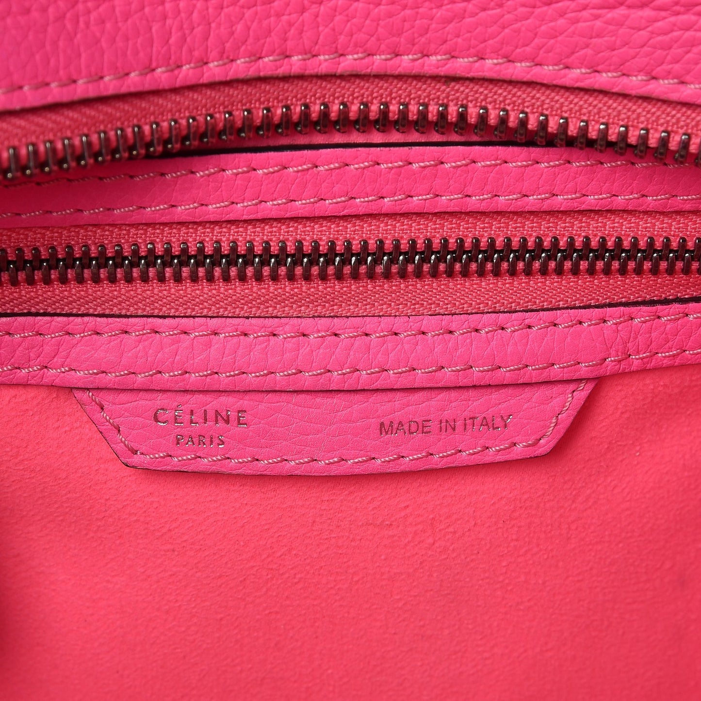 Drummed Calfskin Micro Luggage Fluo Pink