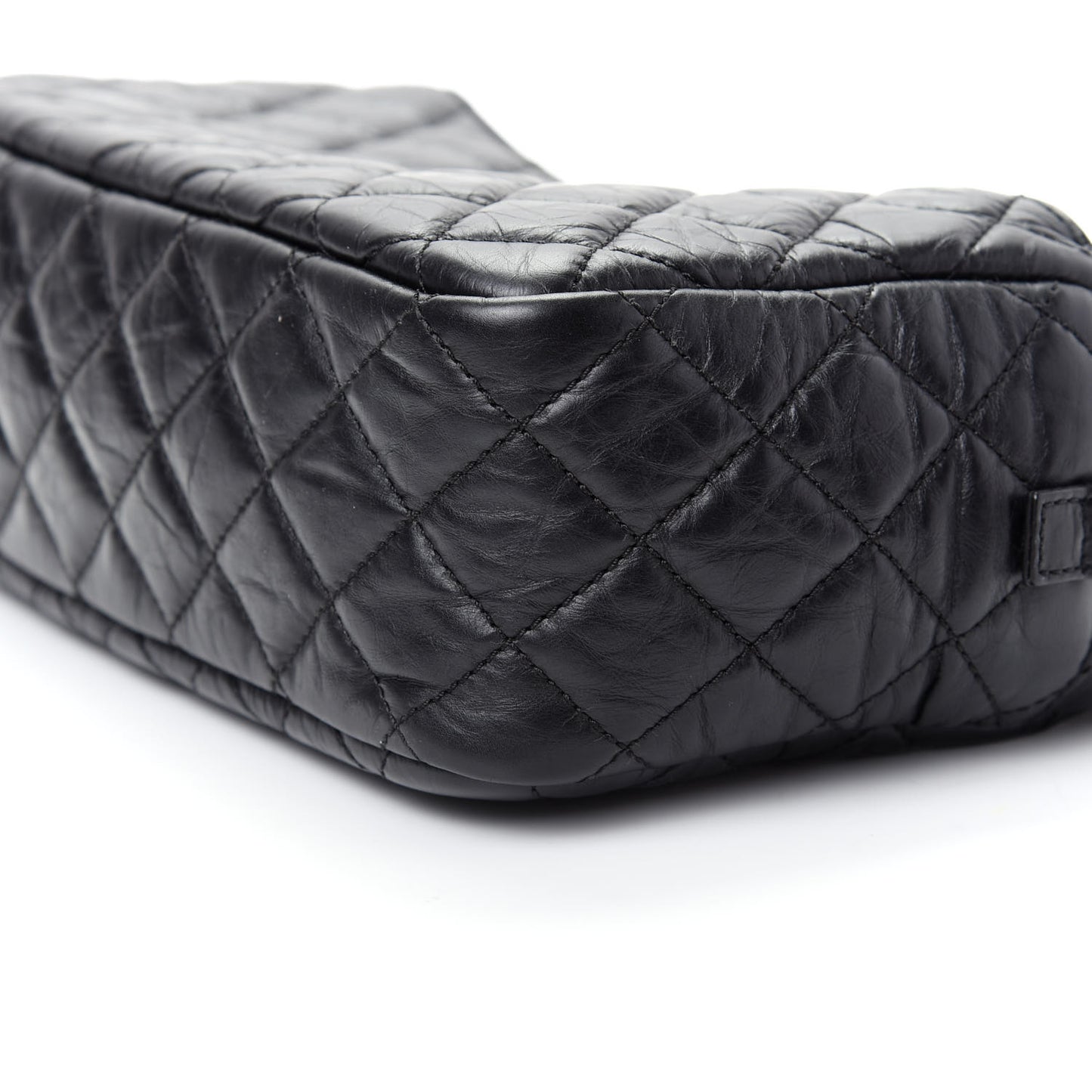 Aged Calfskin Quilted Medium Reissue Camera Case Black
