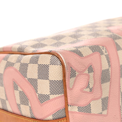 Louis Vuitton Damier Azur Tahitienne Speedy Bandouliere 30 Rose Ballerine 8 of 27