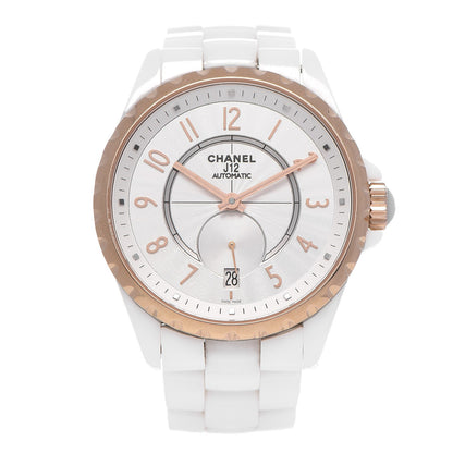 Chanel Stainless Steel 18K Beige Gold Ceramic 36.5mm J12 Automatic Watch White 1 of 8