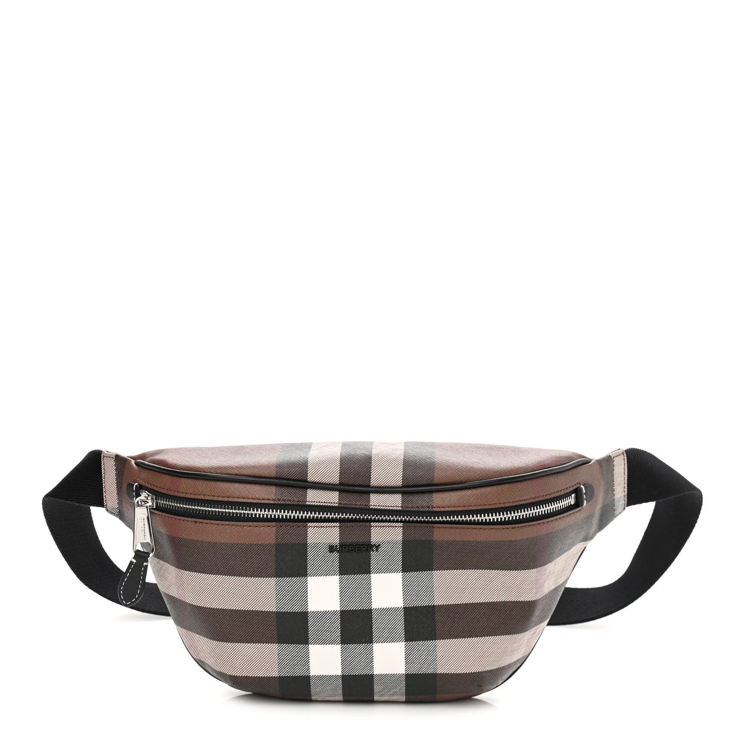 E-canvas Check Bum Bag Dark Birch Brown