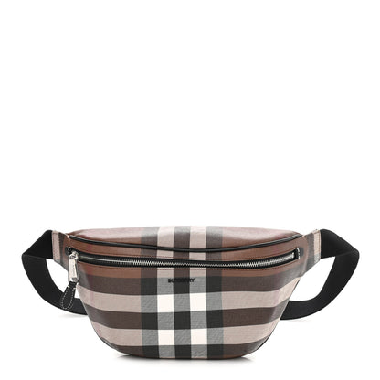 Burberry E-canvas Check Bum Bag Dark Birch Brown 1 of 9