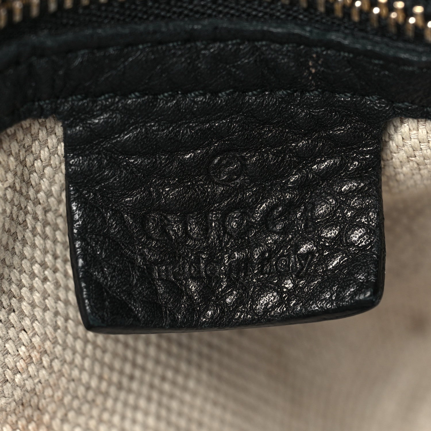 Gucci Pebbled Calfskin Medium Soho Shoulder Bag Black 6 of 8