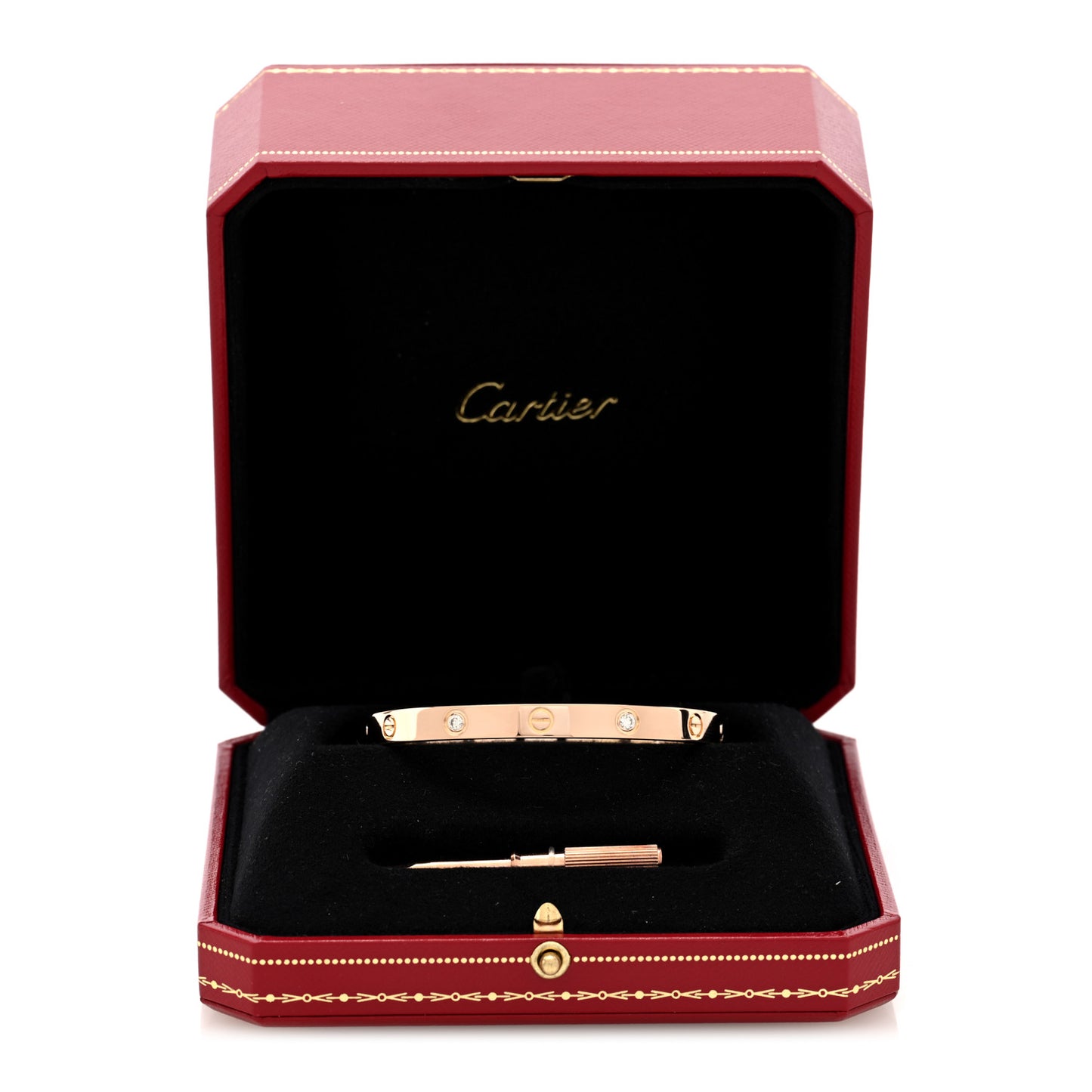 18K Pink Gold 4 Diamond LOVE Bracelet 18