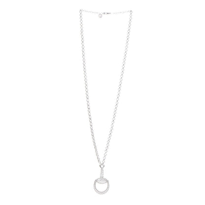 Gucci Sterling Silver Horsebit Diamantissima Necklace 4 of 7