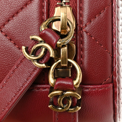 Chanel Snakeskin Calfskin Quilted Small Coco Curve Vanity Burgundy 14 of 14