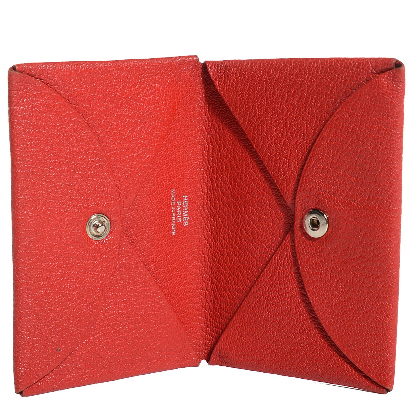 Chevre Mysore Calvi Card Case Rouge Garance