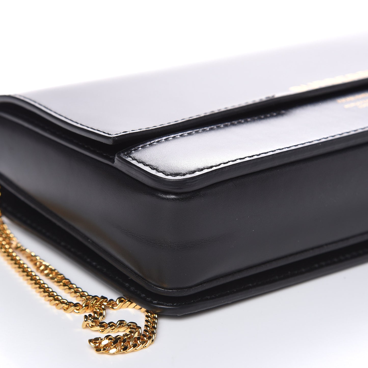 Calfskin Grace Chain Clutch Black