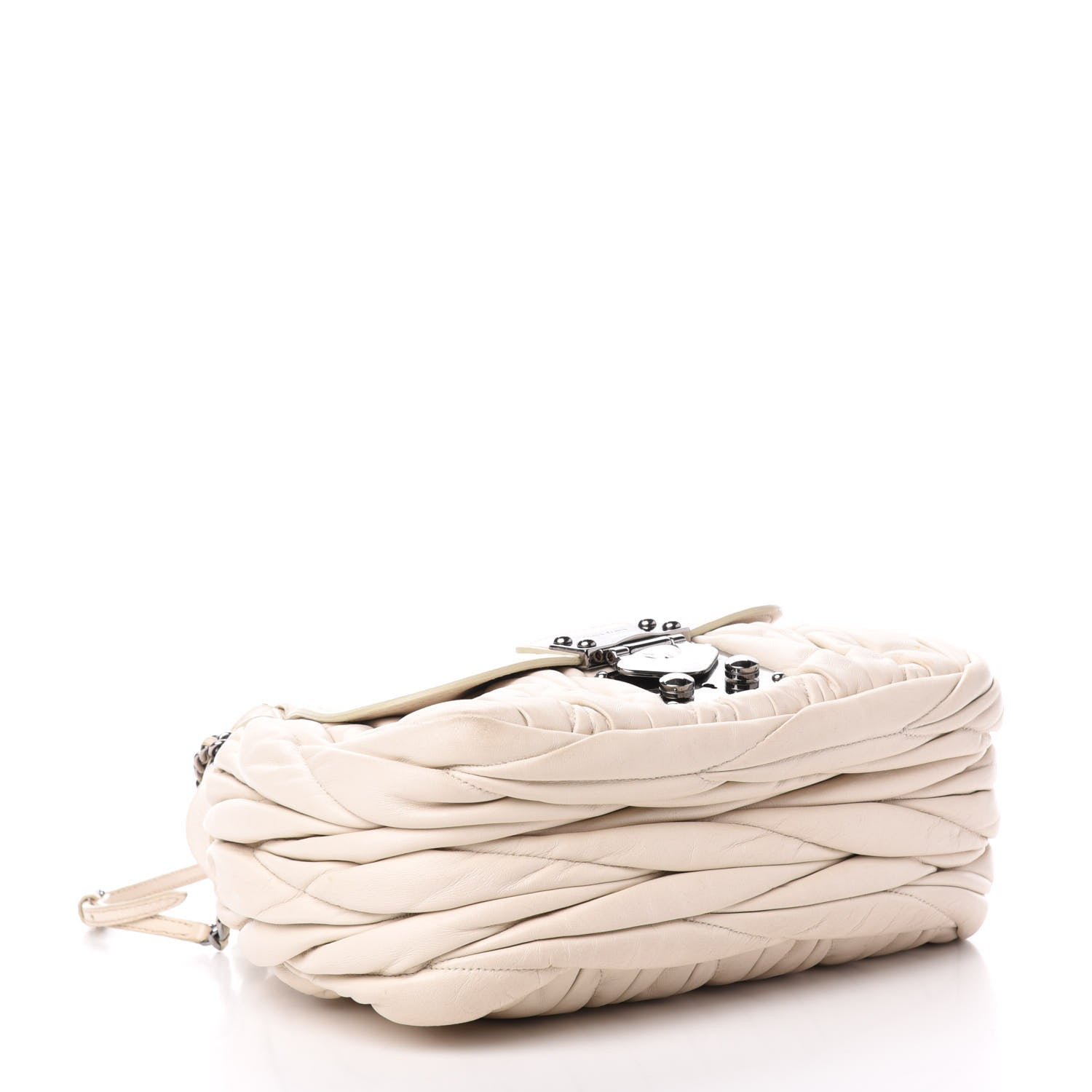 Miu Miu Nappa Matelasse Shoulder Bag Bianco 4 of 14