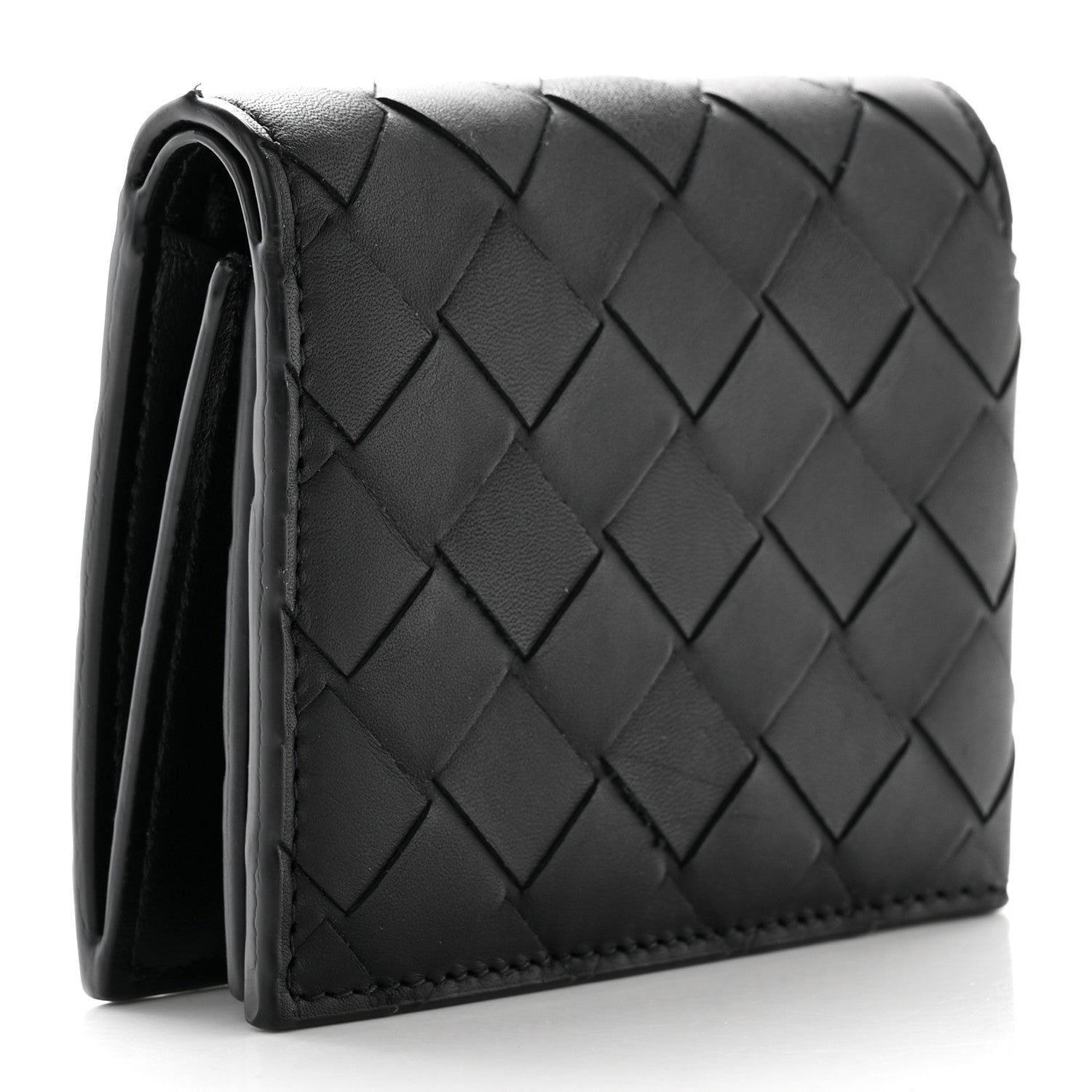 Bottega Veneta Nappa Maxi Intrecciato Tri-Fold Wallet Black 3 of 9