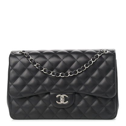 Chanel Lambskin Quilted Jumbo Double Flap Black 1 of 13