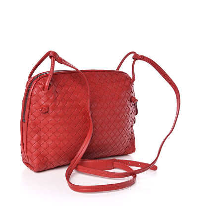 Bottega Veneta Nappa Intrecciato Nodini Crossbody Messenger Red 3 of 10
