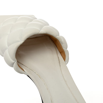 Bottega Veneta Nappa Matelasse Padded Flat Sandals 37 Optic White 9 of 12