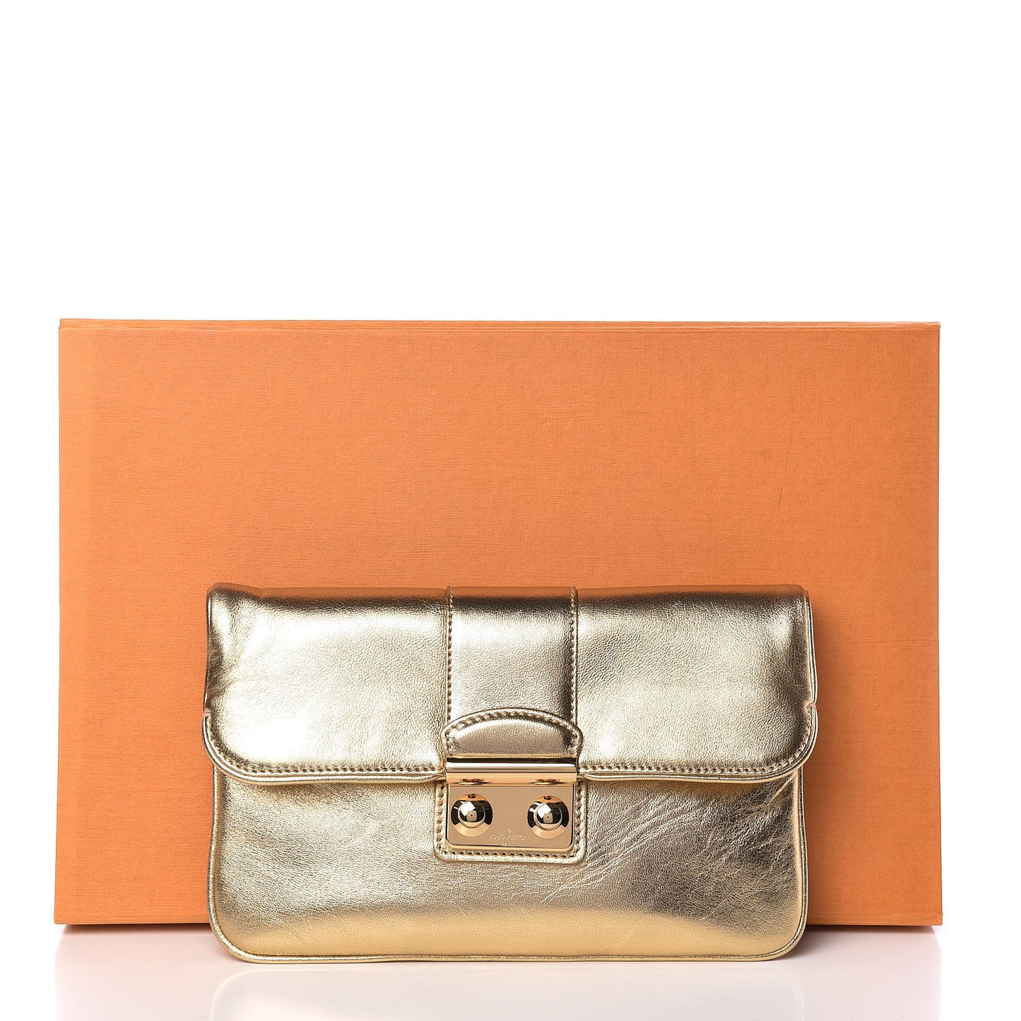 Metallic Lambskin SC Slim Clutch Gold