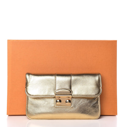 Louis Vuitton Metallic Lambskin SC Slim Clutch Gold 11 of 11