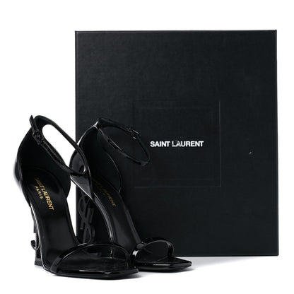 Saint Laurent Patent Calfskin Opyum 110 Sandals 37.5 Black 11 of 11