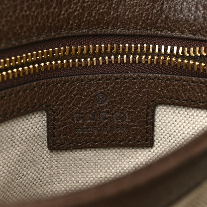 Gucci GG Supreme Monogram Textured Dollar Calfskin Web Medium Blondie Top Handle Shoulder Flap Bag Beige Ebony New Acero 7 of 11