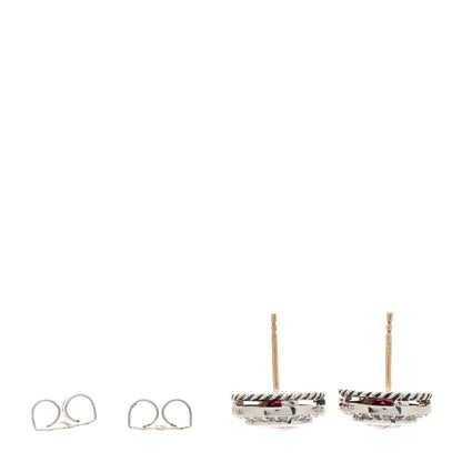 David Yurman Sterling Silver Pink Tourmaline Diamond 8mm Cerise Earrings 3 of 4