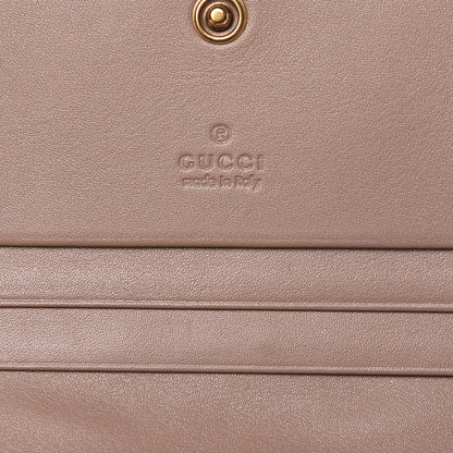 Gucci Calfskin Matelasse GG Marmont Card Case Wallet Porcelain Rose 6 of 7