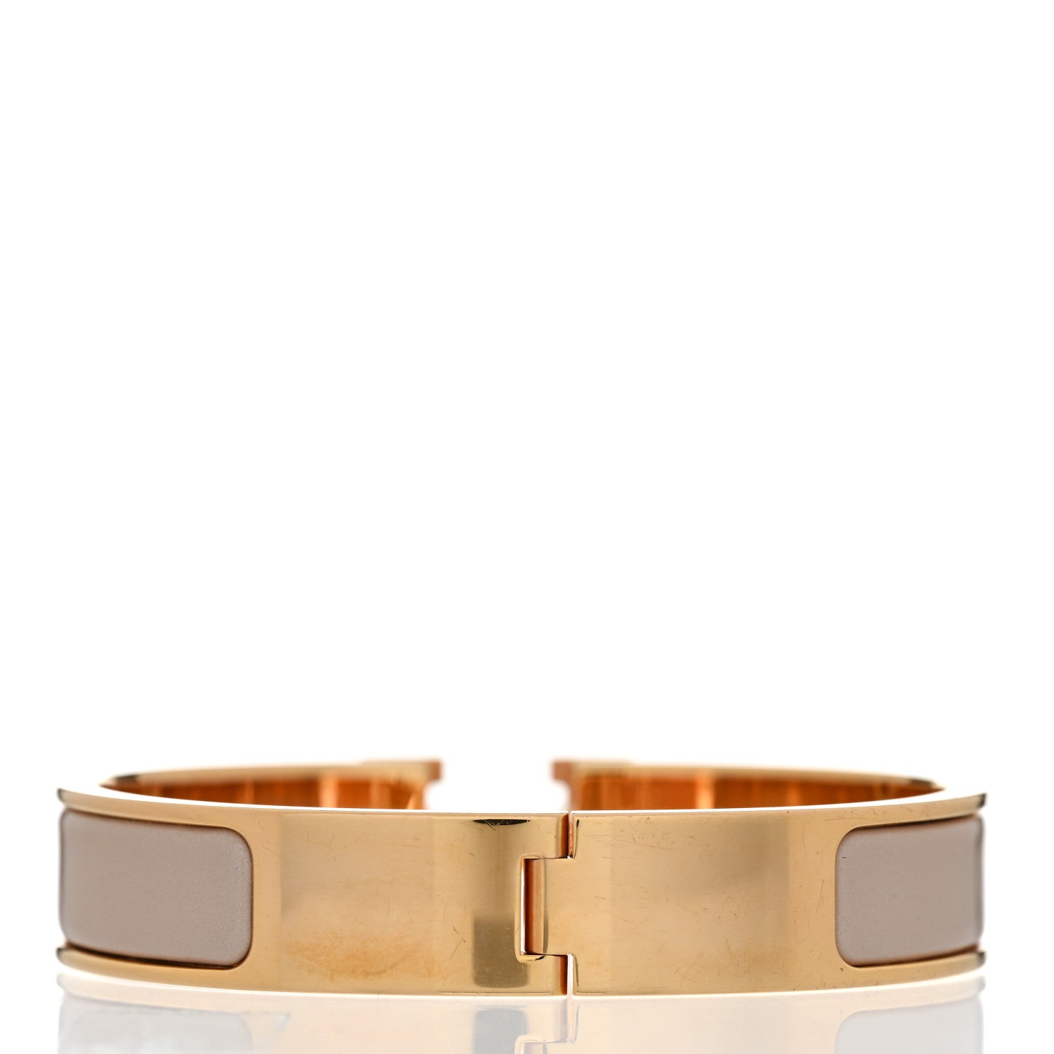 Hermes Enamel Narrow Clic Clac H Bracelet PM Beige Rose 3 of 5