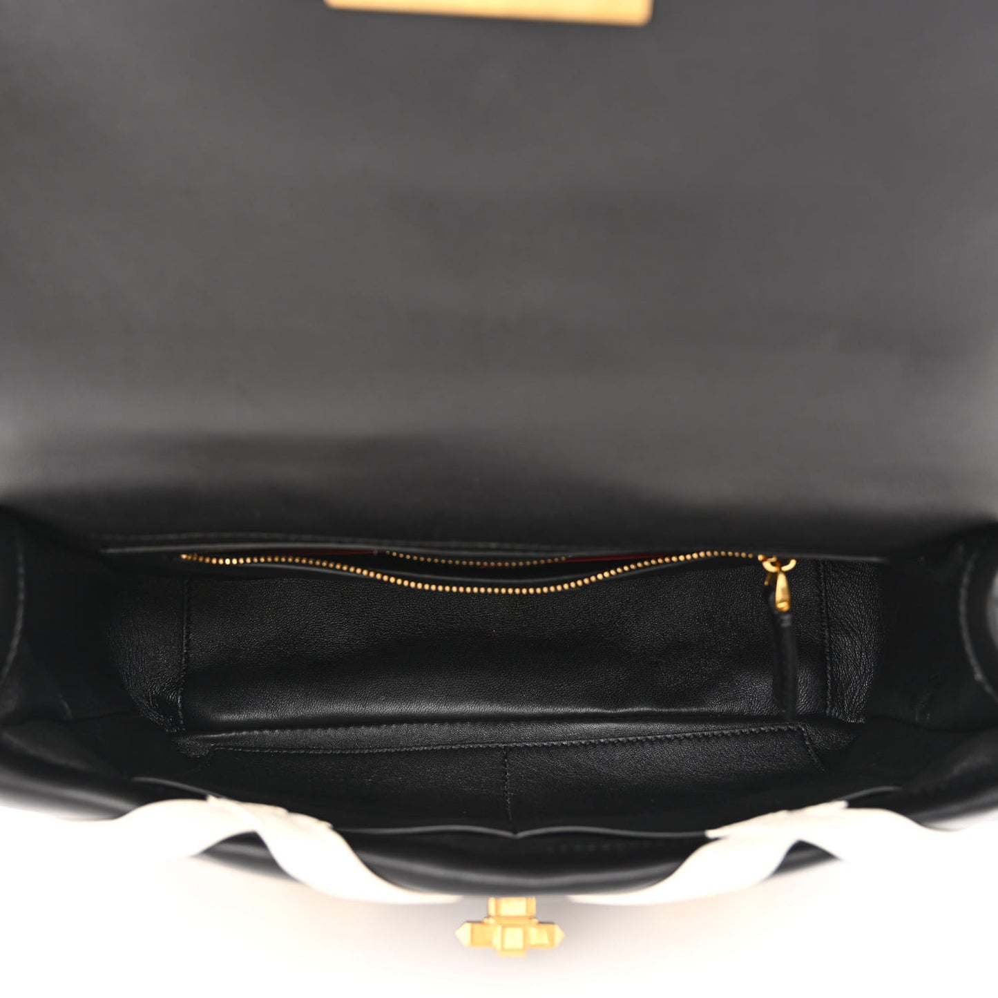 Nappa Large Roman Stud Shoulder Bag Black White