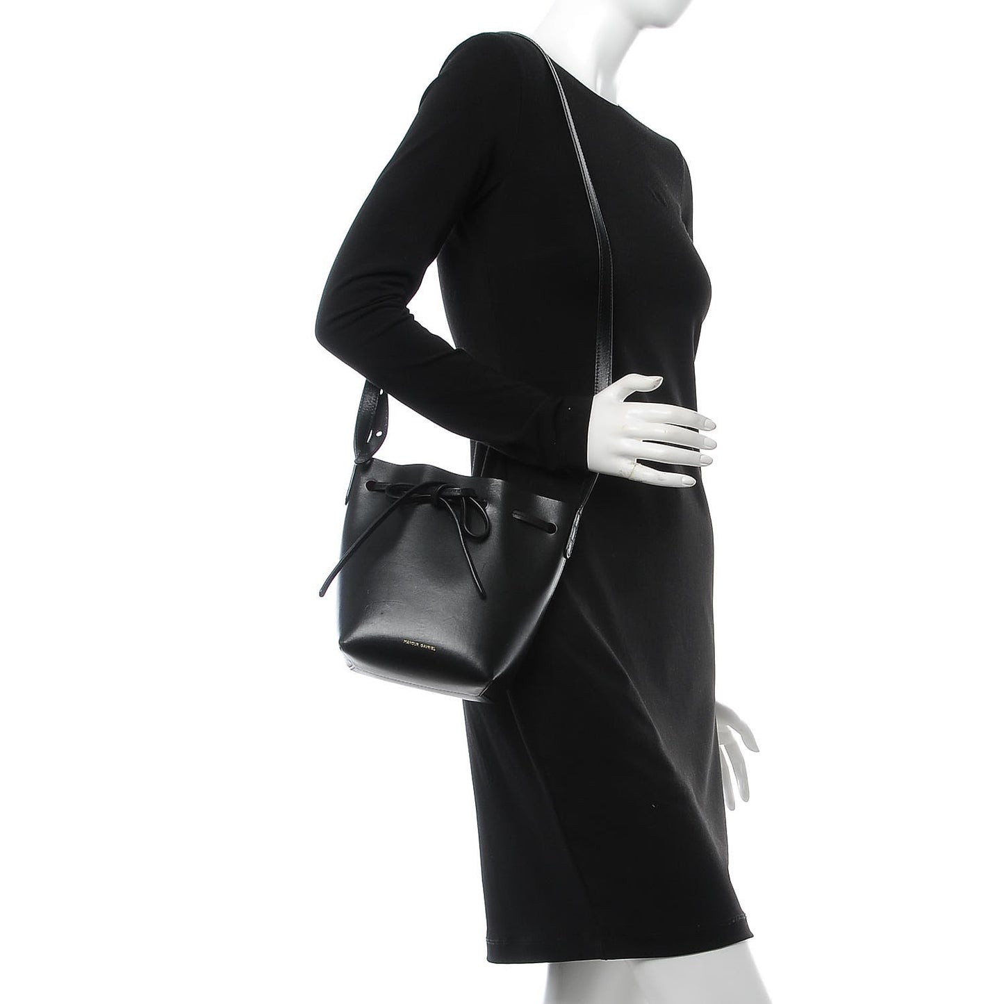 Calfskin Mini Mini Bucket Bag Black Flamma