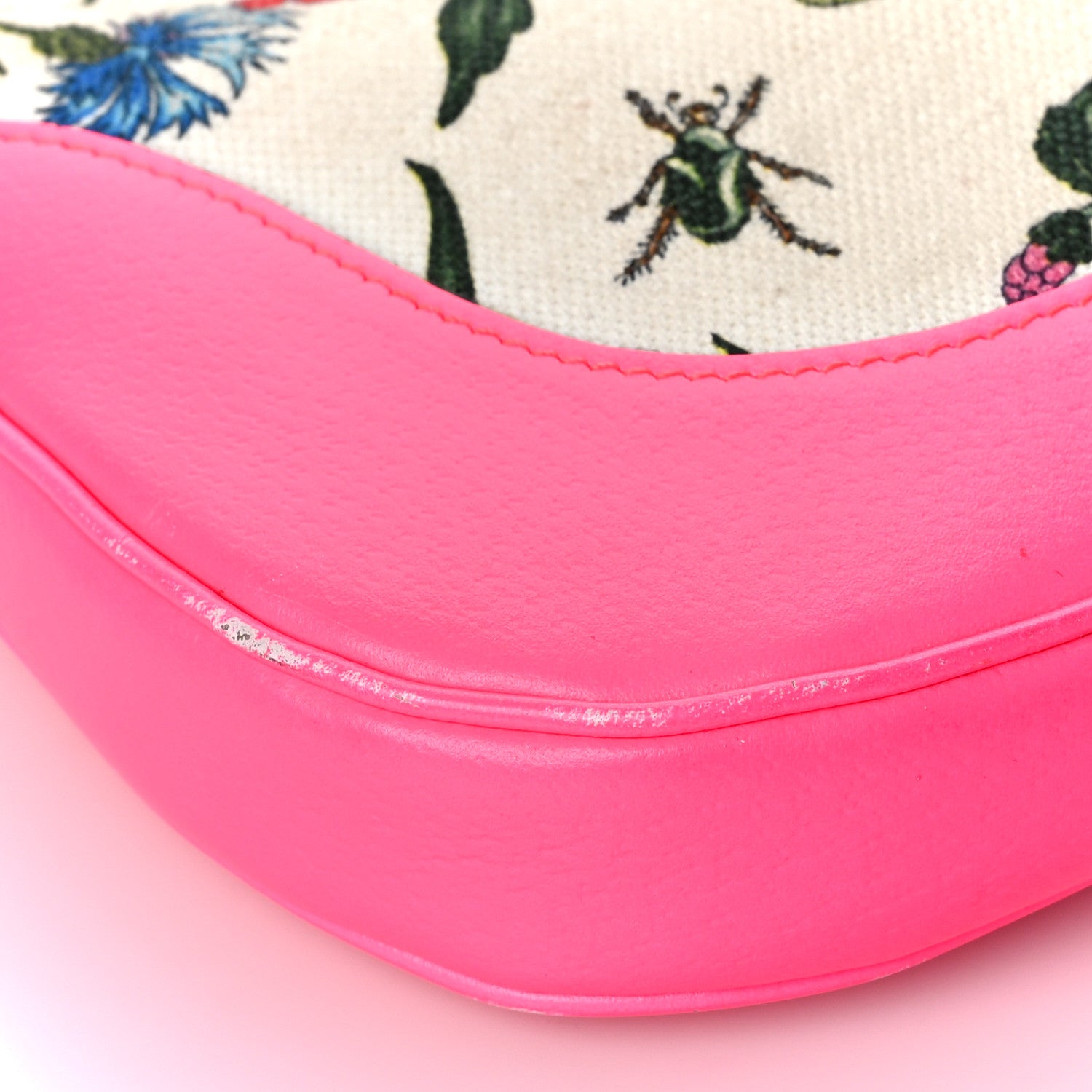 Gucci Canvas Flora Medium Jackie Hobo Fuchsia 8 of 20