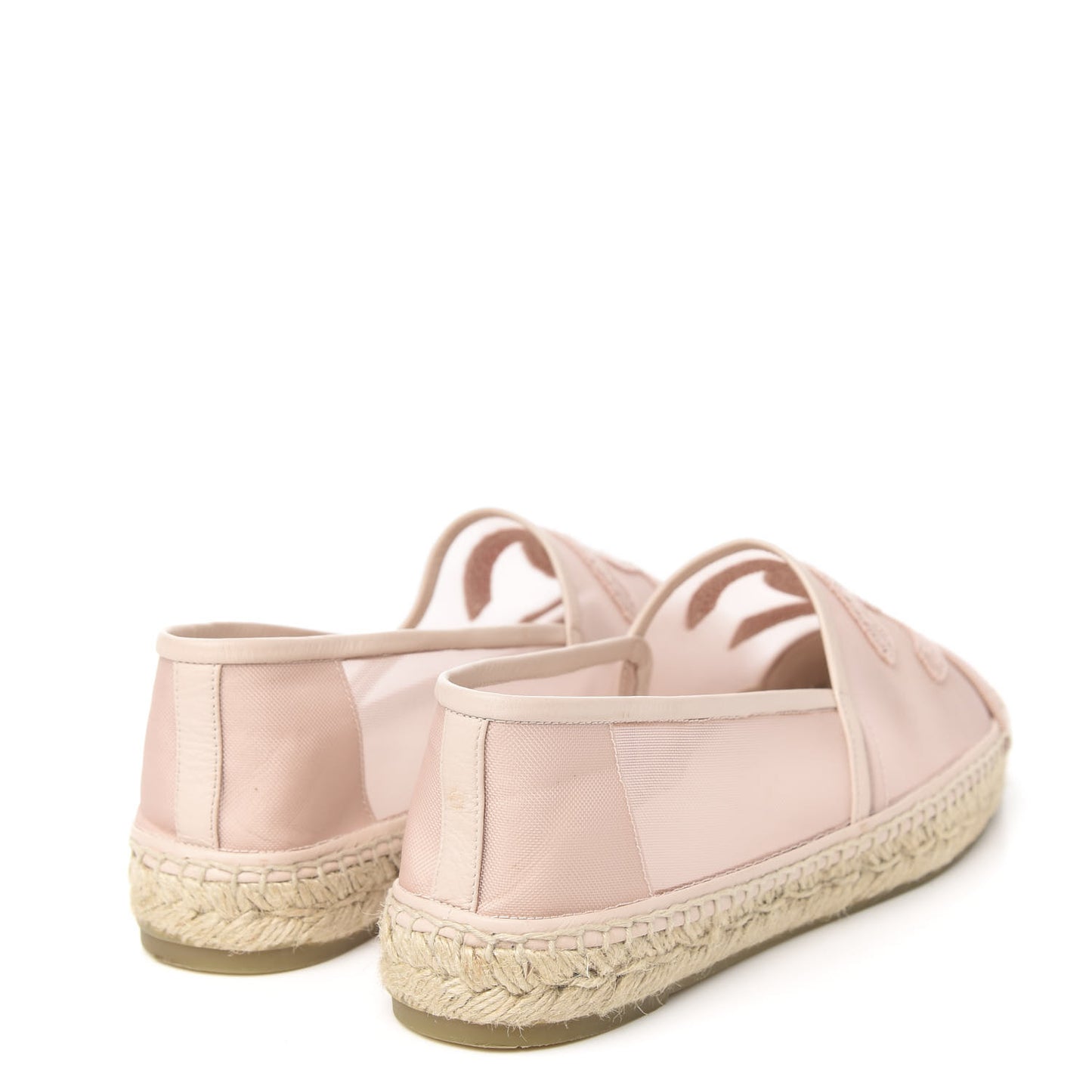 Mesh Grosgrain CC Espadrilles 42 Pink