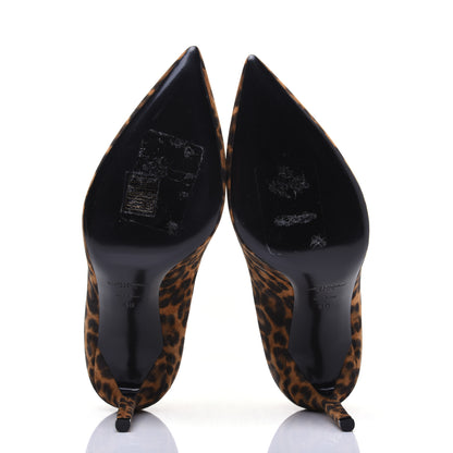 Saint Laurent Suede Leopard Printed Anja Pumps 40 Natural Coffee 5 of 13