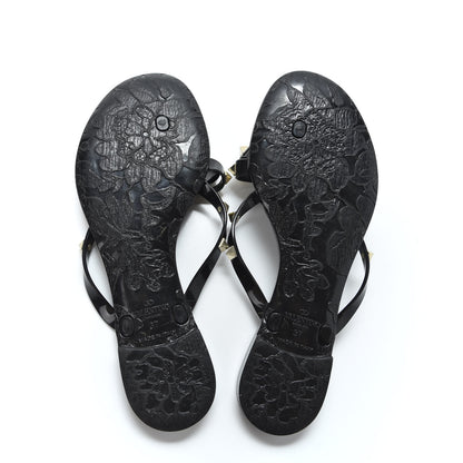 Valentino Garavani PVC Jelly Rockstud Bow Thong Sandals 37 Black 11 of 13