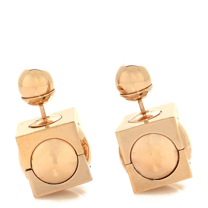 Christian Dior Tribal Cube Earrings Gold 1 of 4