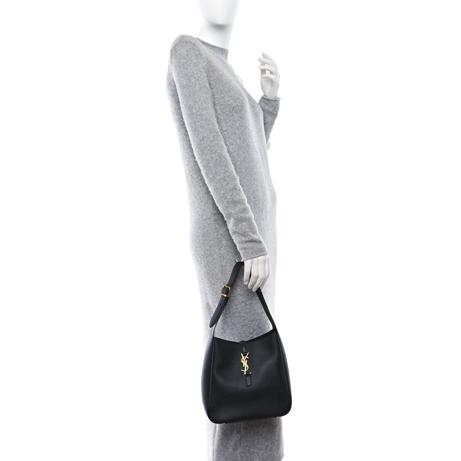 Saint Laurent Smooth Calfskin Small Le 5 A 7 Soft Hobo Black 2 of 9