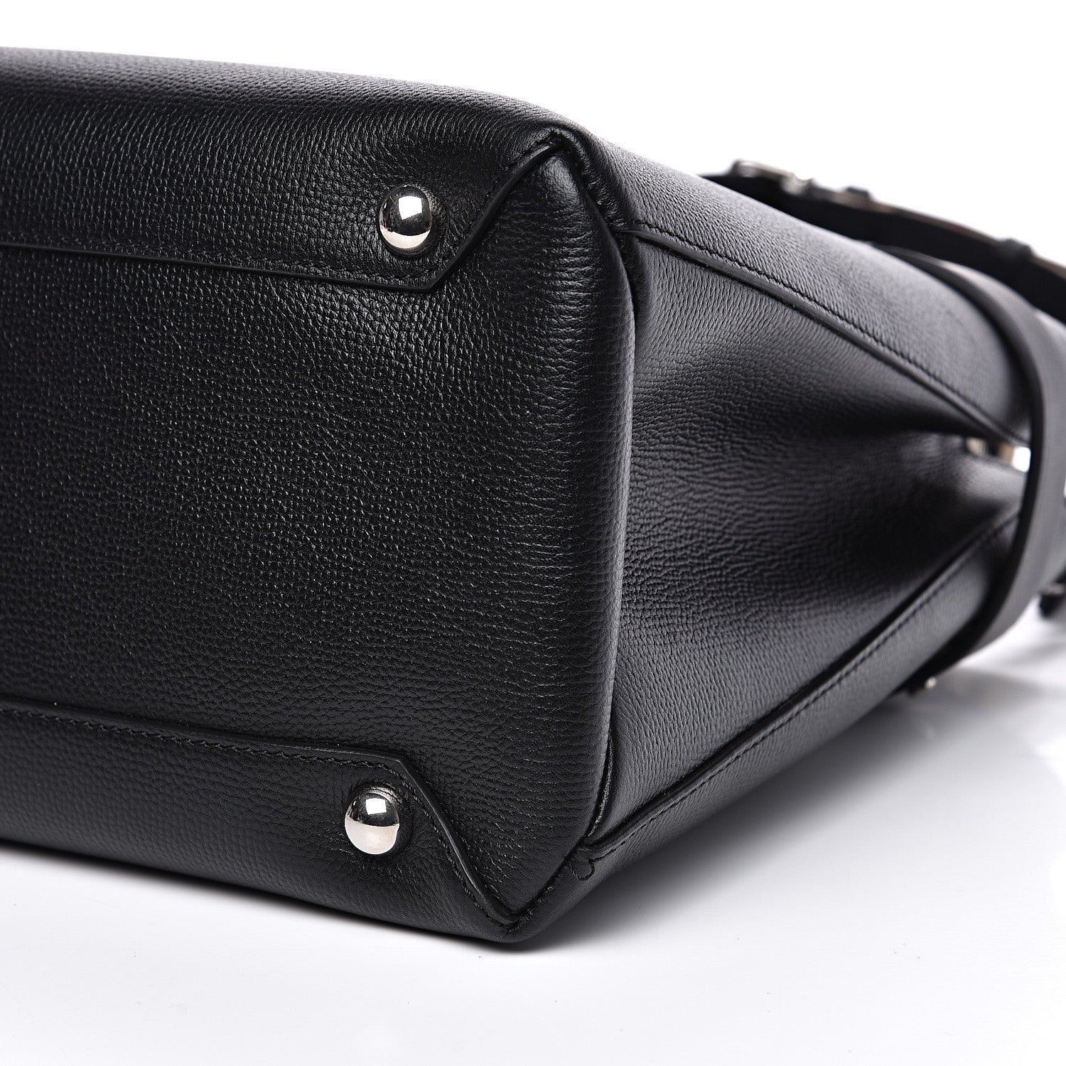 Burberry Derby Calfskin House Check Medium Banner Tote Black 8 of 10