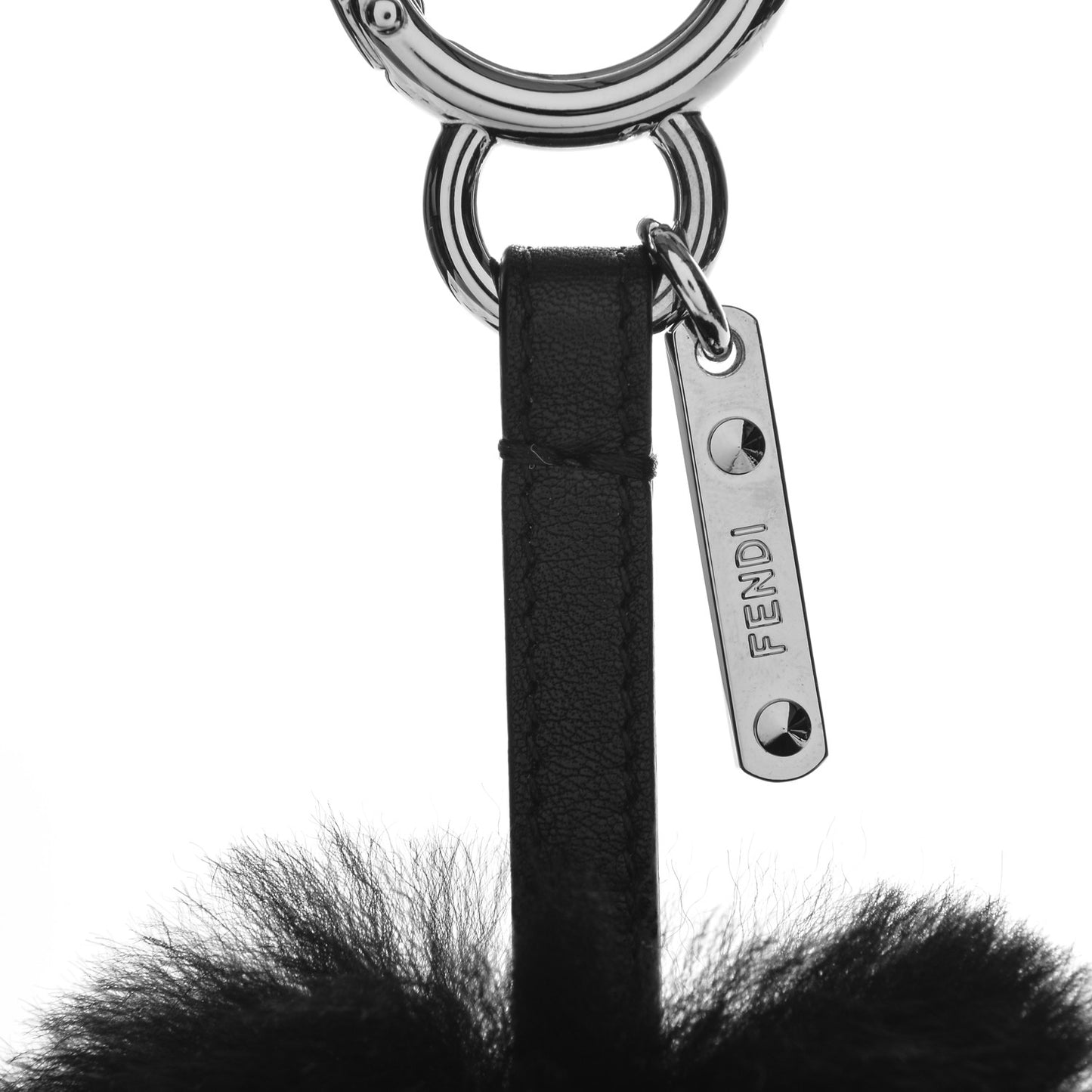 Fox Mink Fur Flowerland Bag Charm Black Blue White