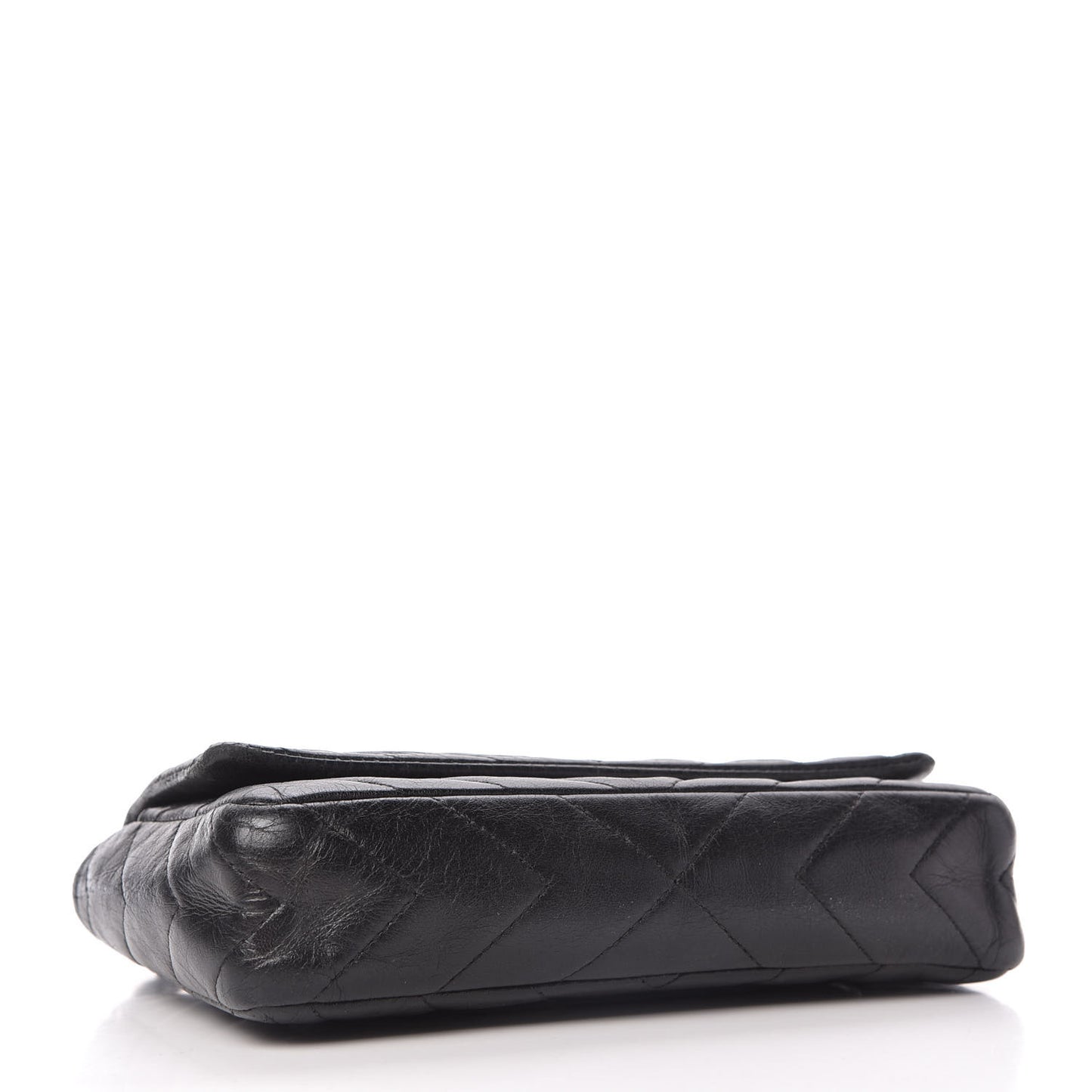 Lambskin Chevron Quilted Wallet On Chain WOC Black
