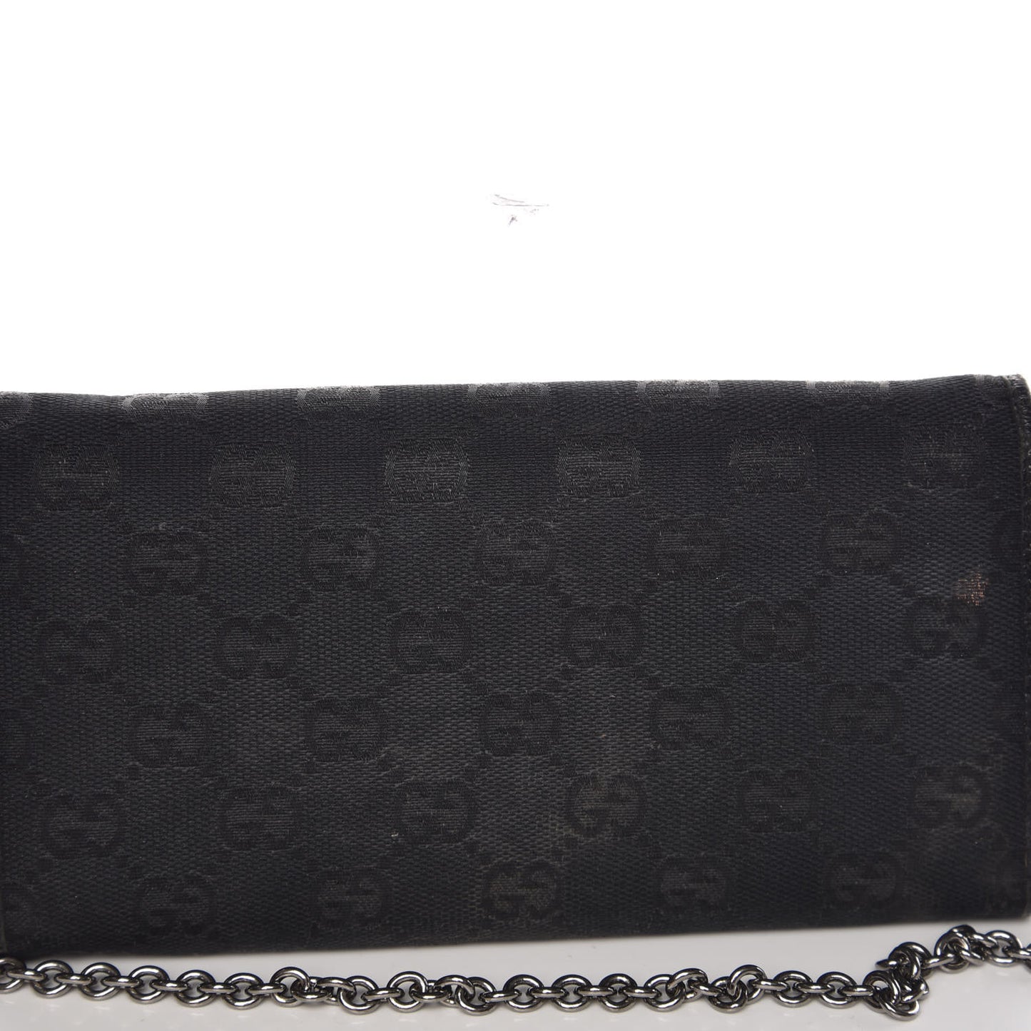 Monogram Metal Bar Chain Wallet Black