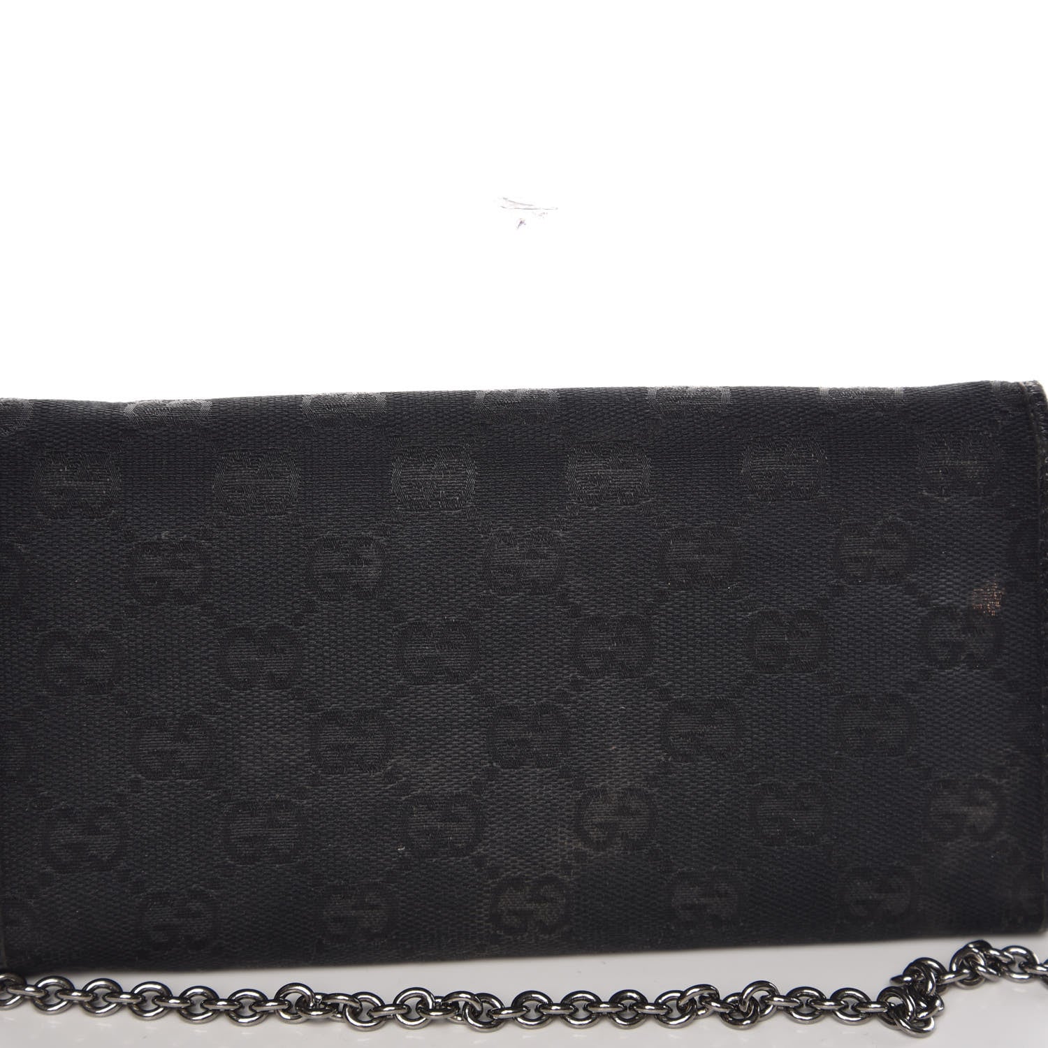Gucci Monogram Metal Bar Chain Wallet Black 17 of 19