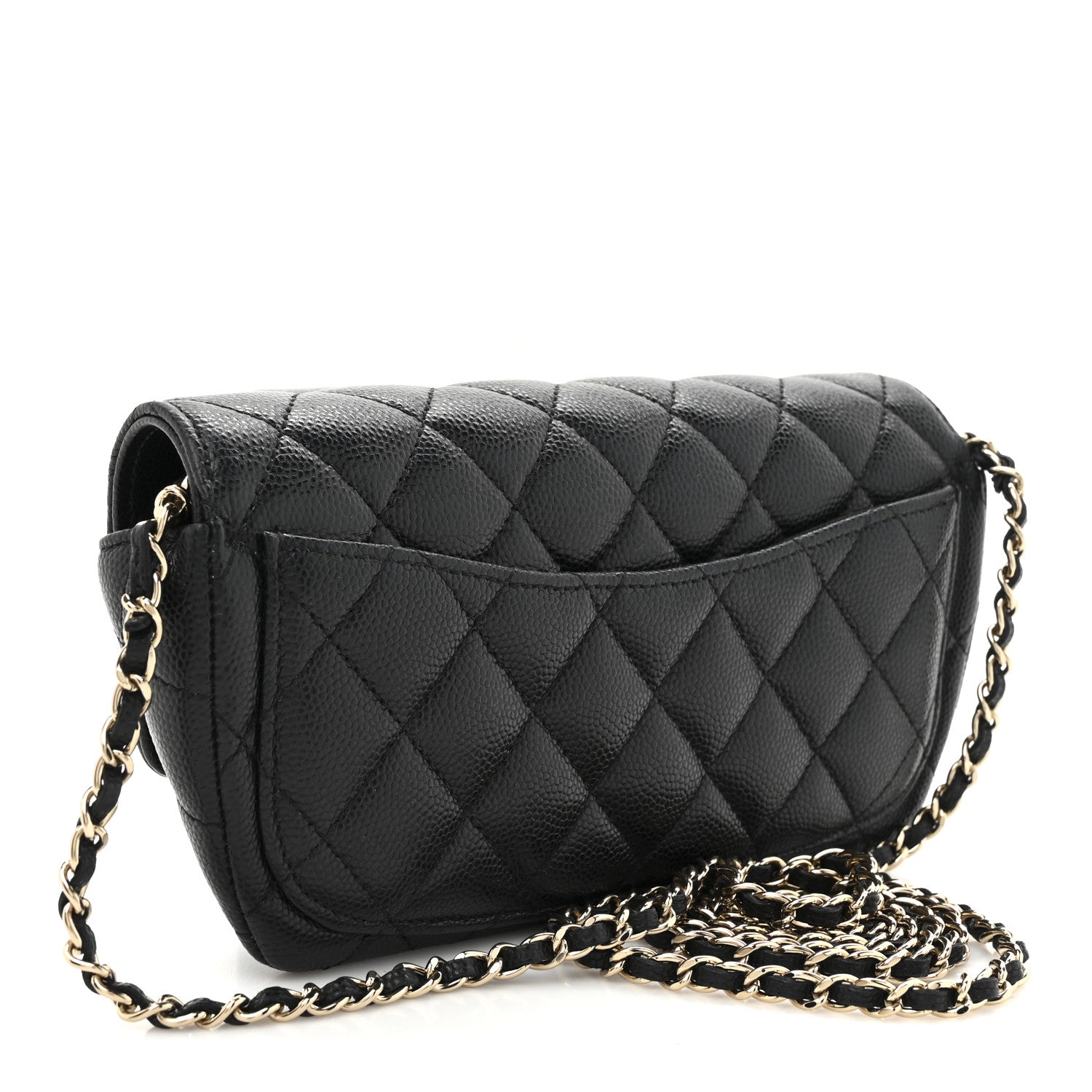 Chanel Caviar Quilted Glasses Case With Chain Black 3 of 10